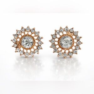 Vintage-Inspired Crystal Sunburst Stud Earrings